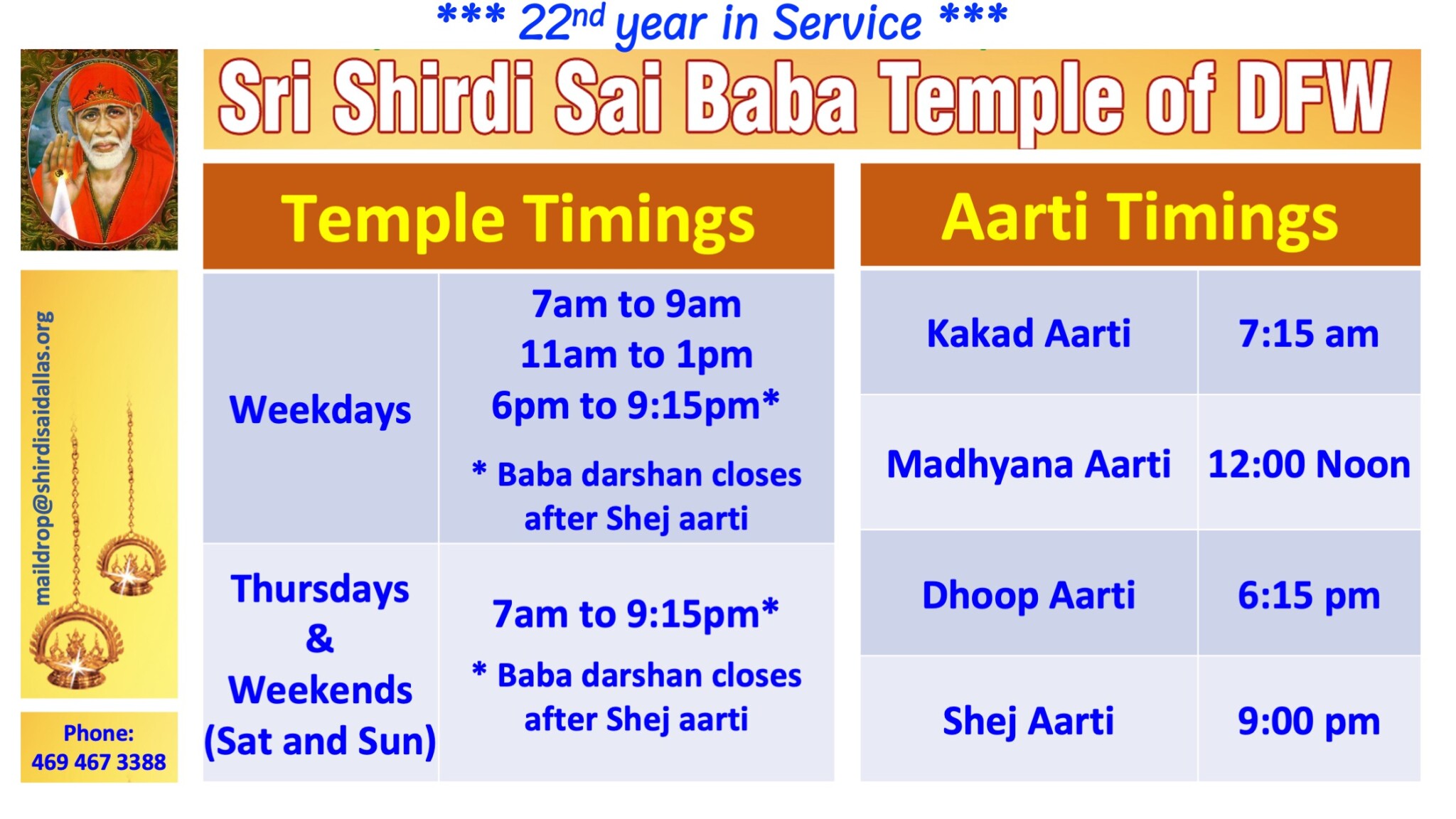 Sri Shirdi Sai Baba Temple of DFW